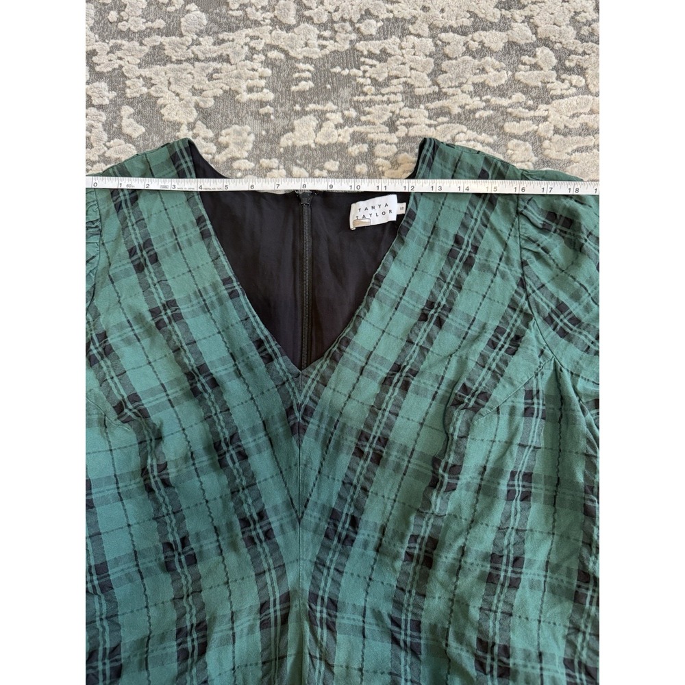 Tanya Taylor -‎ Emmaline Plaid Dress Green Size 18 - Picture 9 of 11